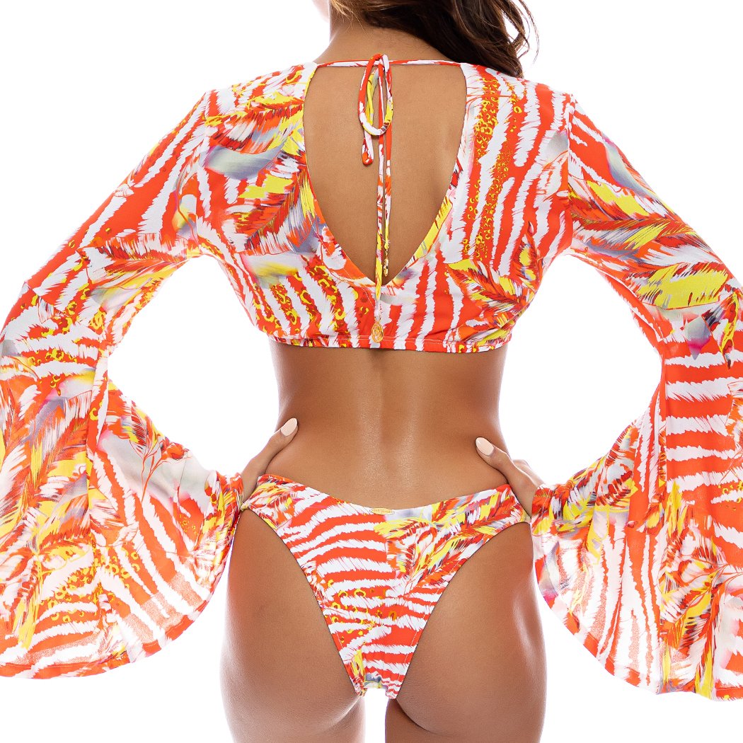 LOVE ME WILD - Bell Sleeve Crop Top