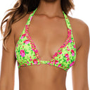 TI AMO - Ruffle Trim Triangle Halter Top