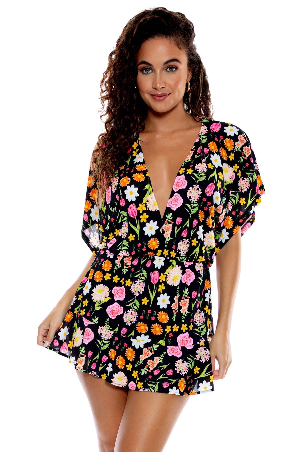 LULI'S SECRET GARDEN - Playera V Neck Ruffle Dress