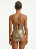 Safari Royale-Safari/Gold Classic Coverage Swimsuit