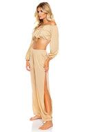 GODDESS ALLURE - Split Side Wide Leg Pants