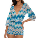 SKY WAVES - V Neck Romper