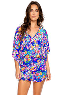 WATER BLOSSOMS - Cabana V Neck Dress