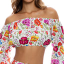 AMOR Y PLAYA - Off The Shoulder Flare Sleeve Top