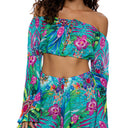 HIDDEN GEMS - Laced Up Off The Shoulder Crop Top