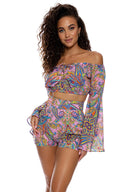 PINKIN' ABOUT YOU - Laced Up Off The Shoulder Crop Top