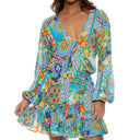 AMALFI - Deep V Frill Hem Dress