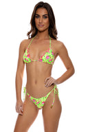 TI AMO - Seamless Reversible Wavy Ruched Back Brazilian Tie Side Bottom