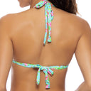 TI AMO - Ruffle Trim Triangle Halter Top