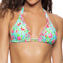 TI AMO - Ruffle Trim Triangle Halter Top