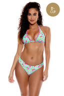 TI AMO - Ruffle Trim Triangle Halter Top