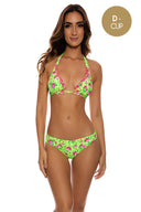 TI AMO - Ruffle Trim Triangle Halter Top