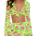 TI AMO - Ruffle Bell Sleeve Crop Top