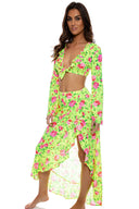 TI AMO - Ruffle High Low Slit Skirt