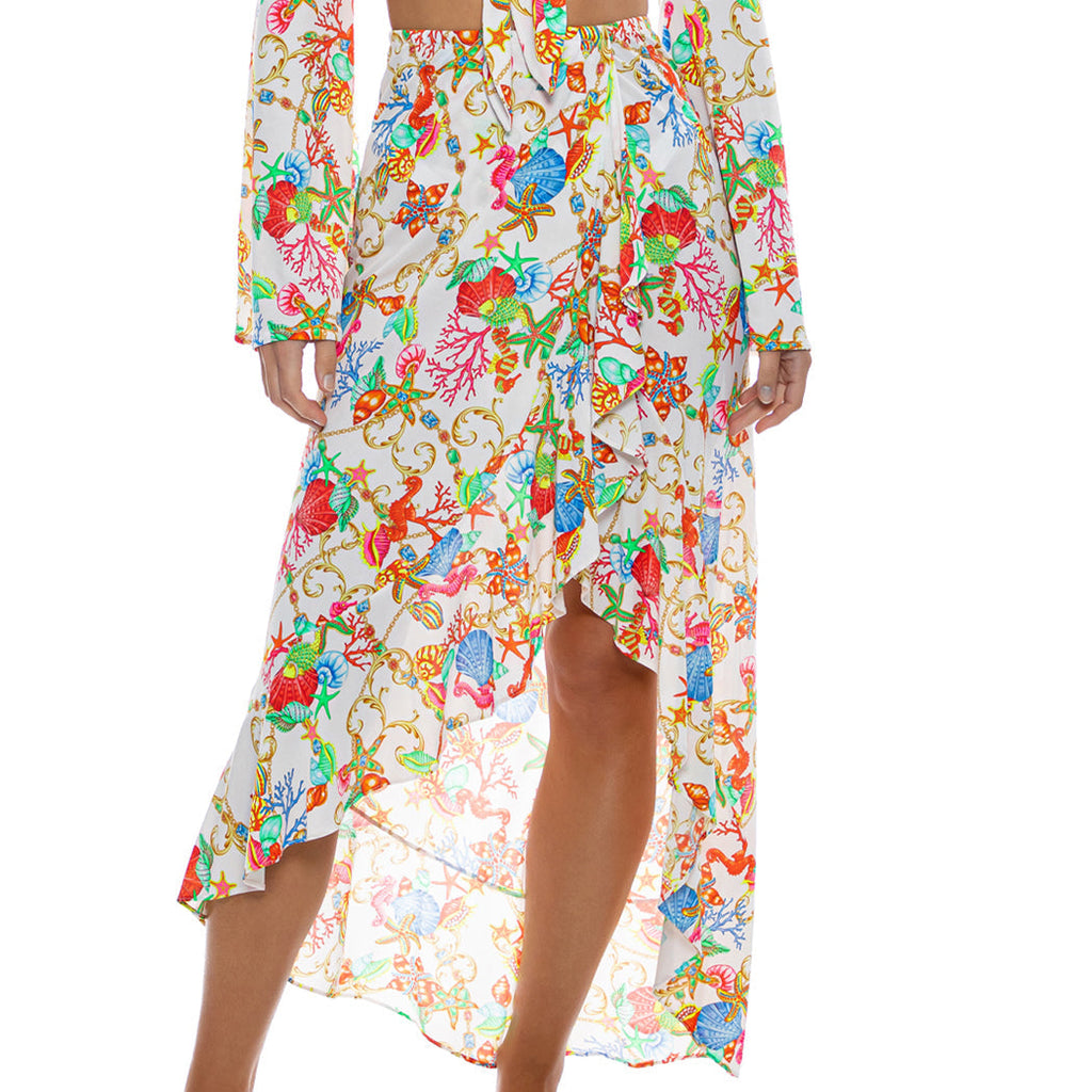 IL MARE - Ruffle High Lo Slit Skirt