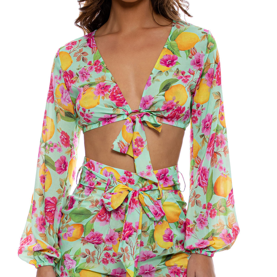 LIMONCELLO - Tie Front Crop Top