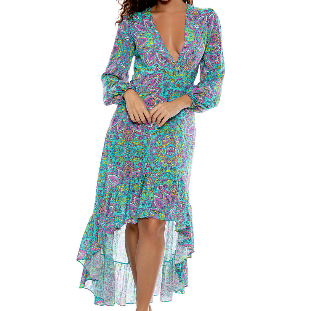 GROOVY LULI - Hi lo Long Sleeve Dress