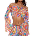 RETRO LULI - Laced Up Off The Shoulder Crop Top