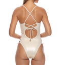 LIQUID VOLTAGE - Square Neck Laced Up One Piece