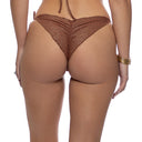 TOASTED GLOW - Ring Seamless Ruched Back Brazilian Tie Side Bottom
